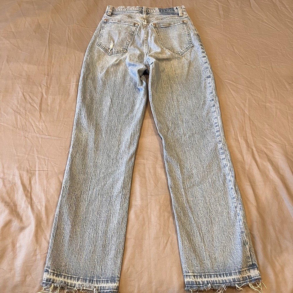 Abercrombie & Fitch 90s Straight Ultra High Rise Jeans Curve Love Raw Hem 27 4 - Picture 7 of 9